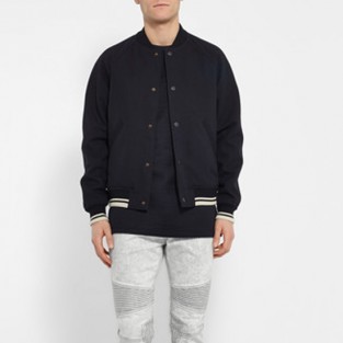 quần jeans nam trắng - NEIL BARRETT slim-fit bleached strecth-denim biker jeans - elleman