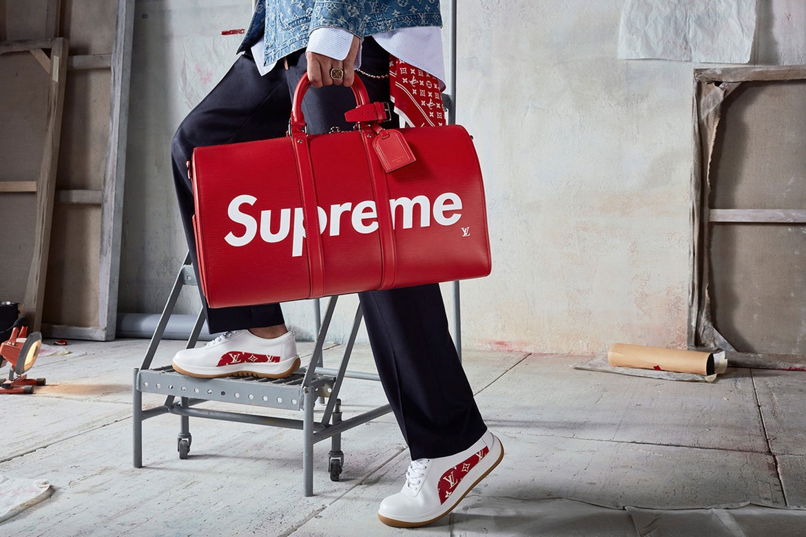 Louis Vuitton x Supreme 2017 preowned Keepall Bandouliere 45 Travel Bag   Farfetch