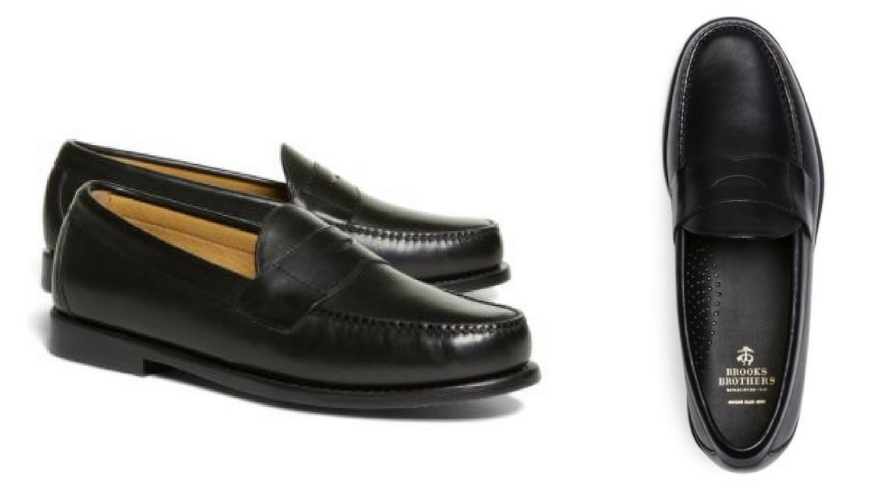 12 thuong hieu giay loafer nam Brooks Brothers classic penny Loafers GBP180 - elle man