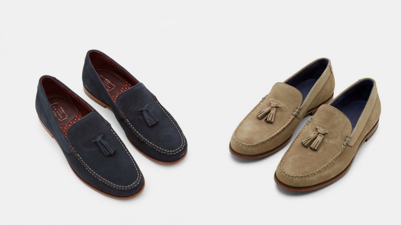12 thuong hieu giay loafer nam Ted baker DOUGGE Tassel Suede Moccasins GBP 115 - elle man