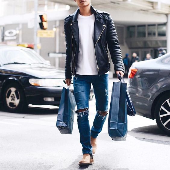 quan jeans rach & leather jacket photo styleoholic- elle man 4