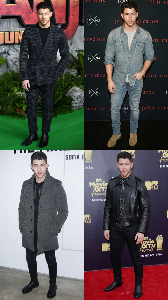 Phong cách của Nick cũng biến hóa với nhiều phong cách ăn mặc khác nhau. Ảnh: Fashionbeans