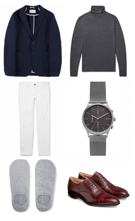 Áo khoác blazer nam navy 1 ELLE Man 2