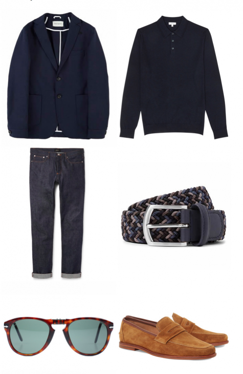 Áo khoác blazer nam navy 1 ELLE Man 3