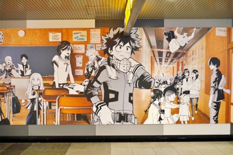 bức tường anime tại ga shibuya thủ đô tokyo ban seven deadly sins thất hình đại tội
