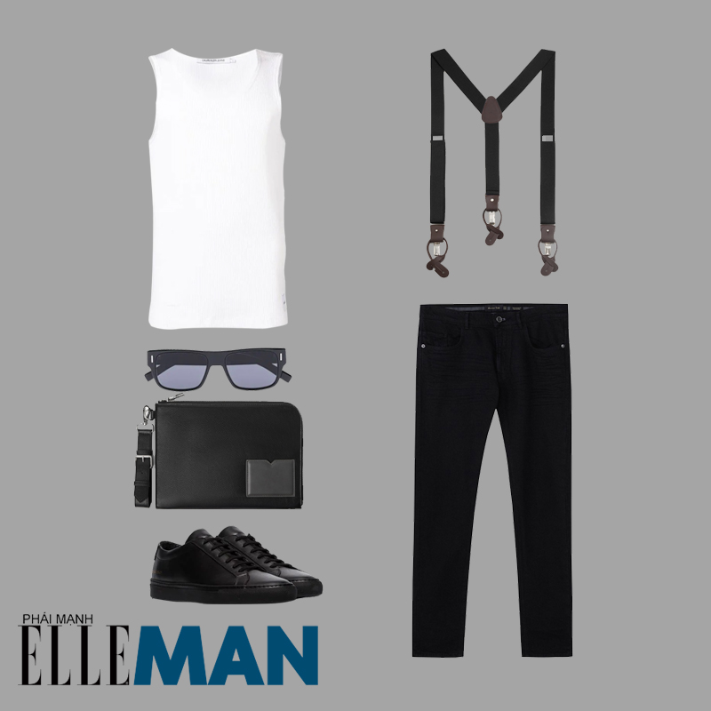 phoi do minimalism ao tanktop quan giay den