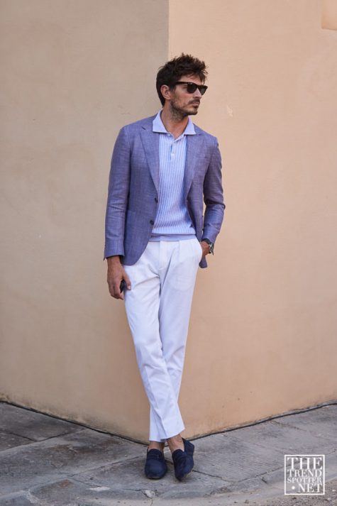 pitti uomo 96 - quý ông mặc suit và áo thun polo