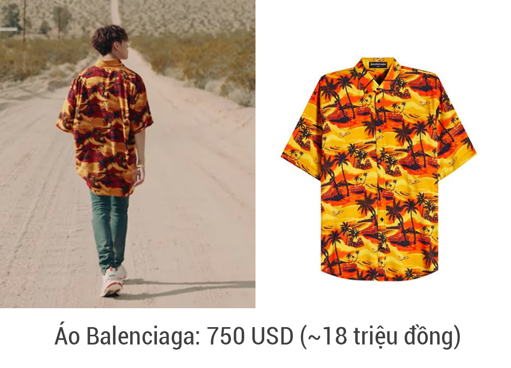 áo sơ mi hawaii balenciaga sơn tùng hãy trao cho anh