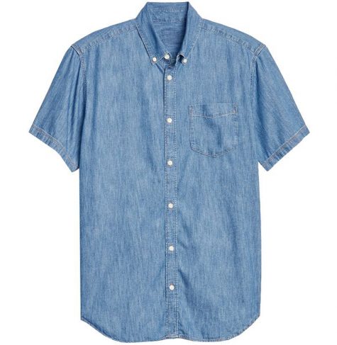 áo denim nam-Gap Wearlight Denim Short Sleeve Shirt