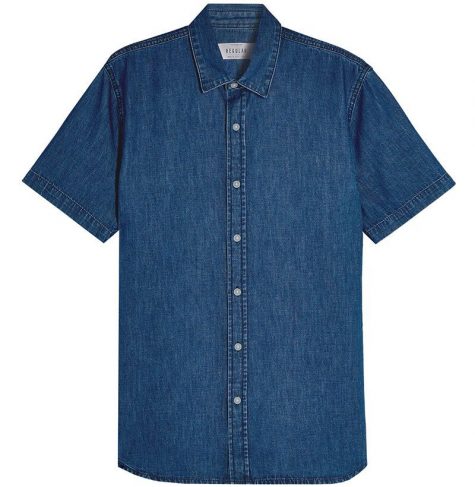 áo denim nam-Topman Rigid Denim Shirt