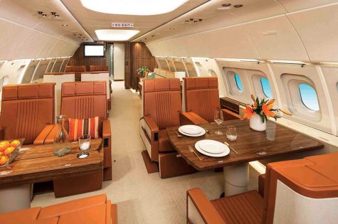 Nội thất bên trong chuyên cơ ACJ319 của Eva Air được thiết kế bởi Hermès.