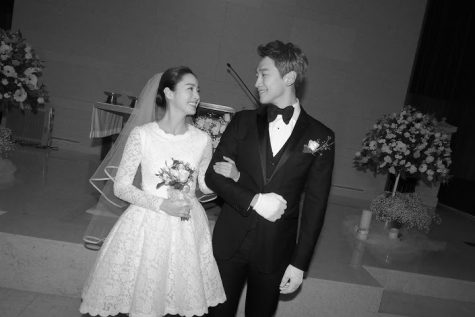 Bi Rain cùng vợ Kim Tae-hee tại lễ cưới