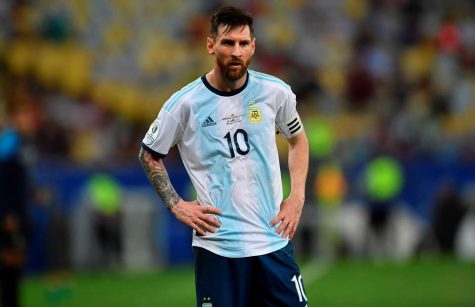 cầu thủ bóng đá Lionel Messi trong màu áo tuyển quốc gia Argentina