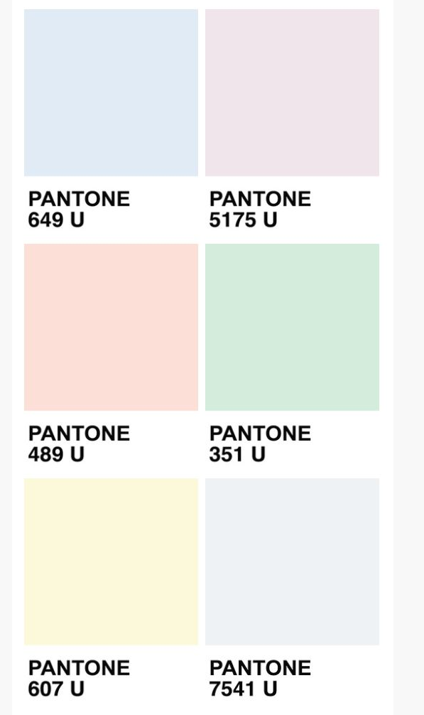 bảng màu pastel pantone