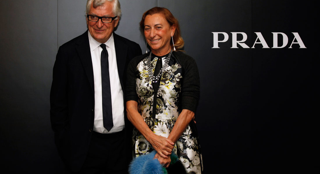 hình ảnh vợ chồng Miuccia Prada và Bertelli