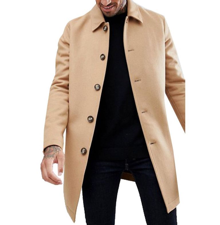 mẫu áo khoác nam ASOS Design Trench Coat