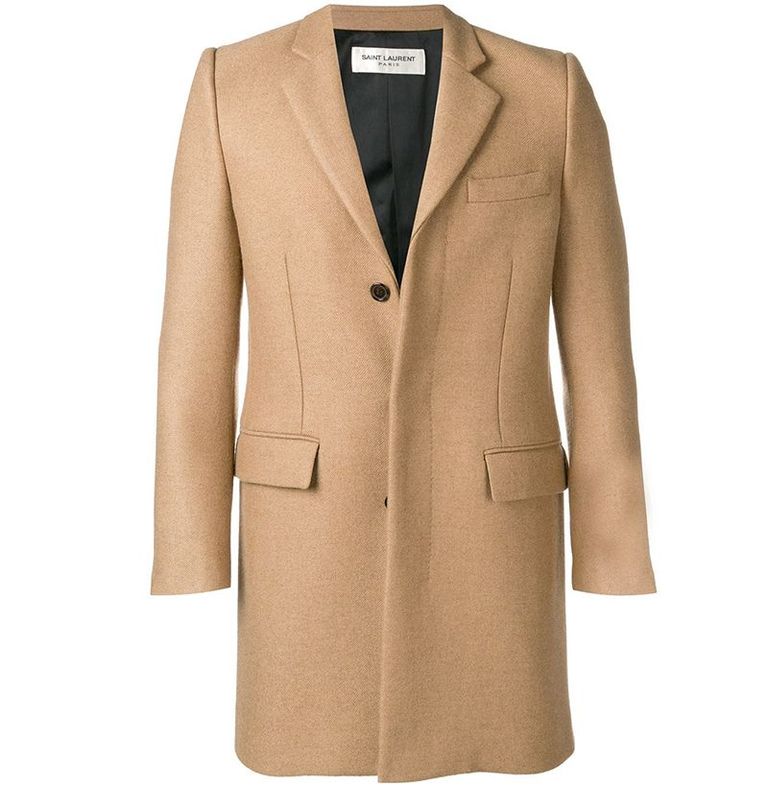 mẫu áo khoác nam Saint Laurent Single-Breasted Coat