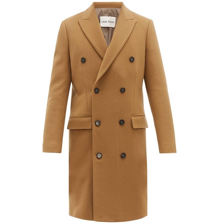 mẫu áo khoác nam Salle Privée Ives Double-Breasted Overcoat