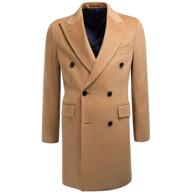 mẫu áo khoác nam Suitsupply Camel Double-Breasted Coat