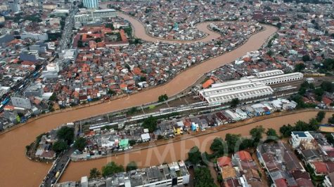 Lũ lụt tại Jakarta năm 2019. Ảnh: TEMPO/Hilman Fathurrahman W