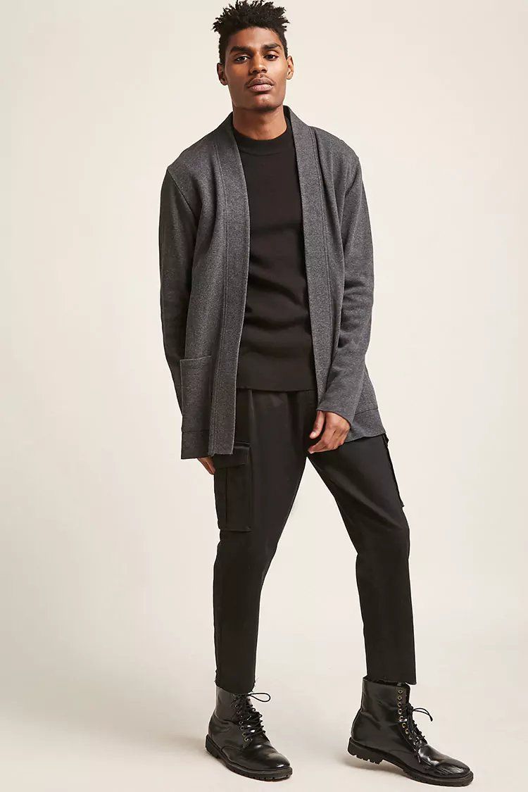 ao cardigan nam - style monochrome - elle man