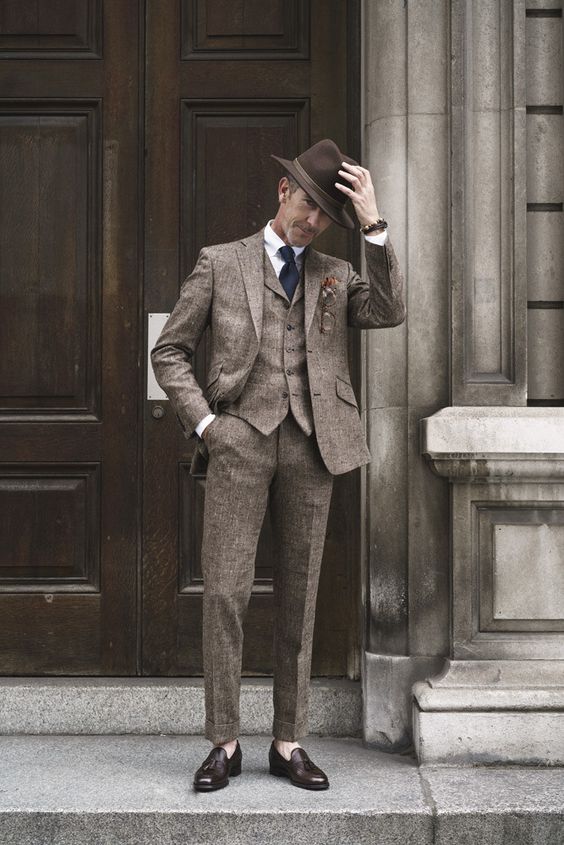 suit bằng chất liệu vải tweed dành cho nam