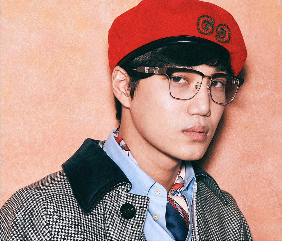 mũ beret nam màu đỏ kai exo cho làng mốt gucci