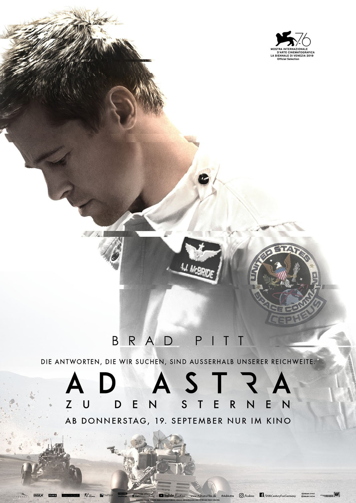 review phim Ad Astra - brad pitt poster - elle man