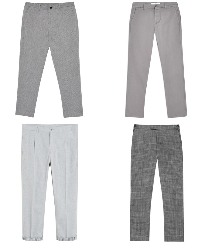 Quần trouser xám màu trung tính