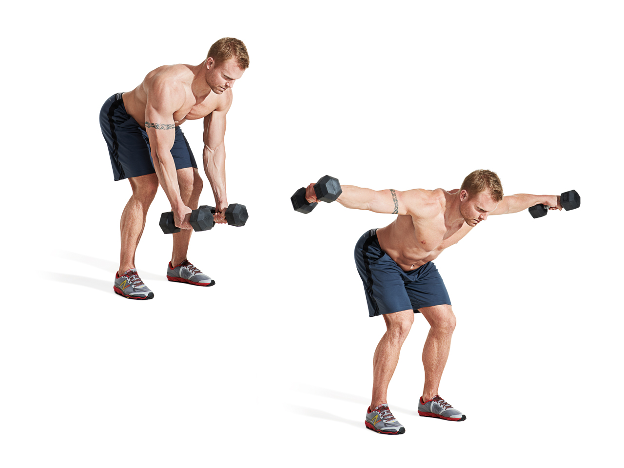 bài tập thể hình Dumbbell Bent-Over Rear Flys