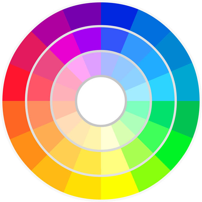 quần áo màu pastel - colour wheel