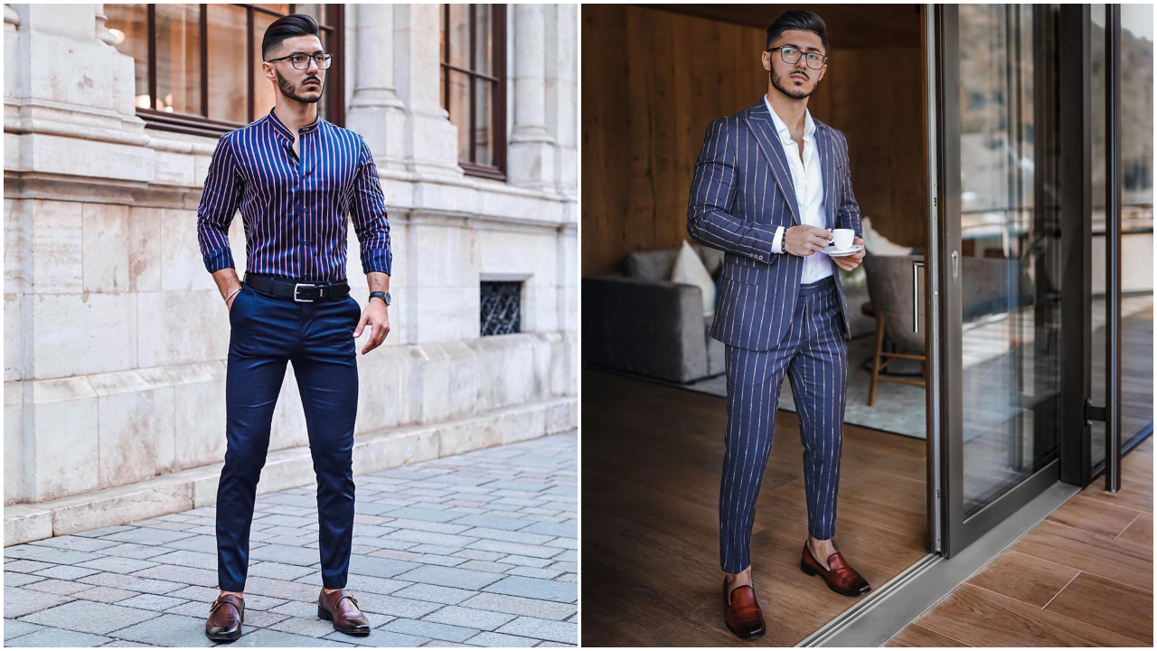 phối đồ sọc pinstripes - okan