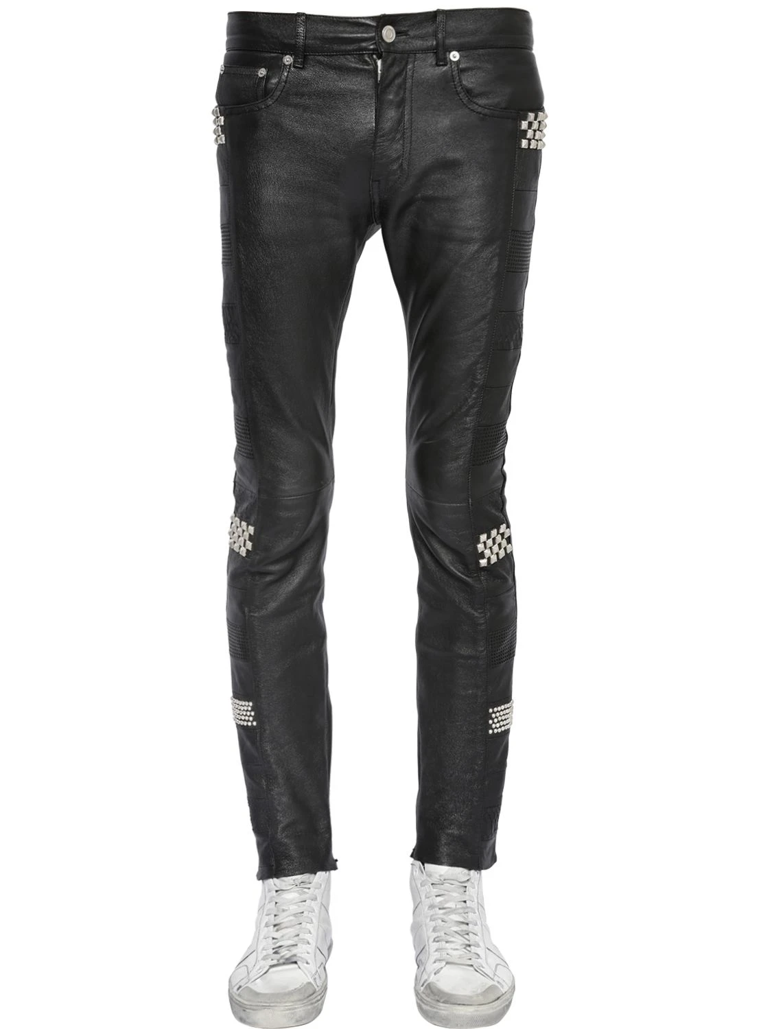 quan skinny da studded patchwork - elle man