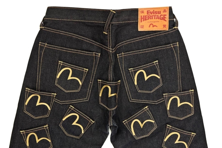 Logo print denim cotton jeans by Evisu | Tessabit