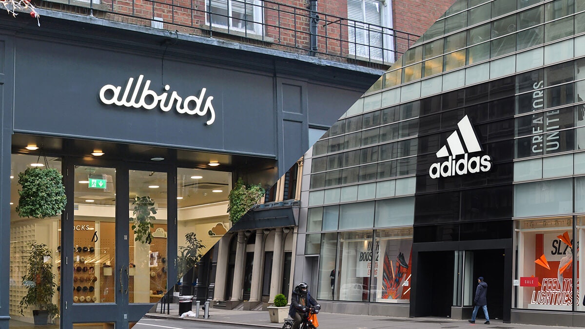 cửa hàng của adidas và allbirds