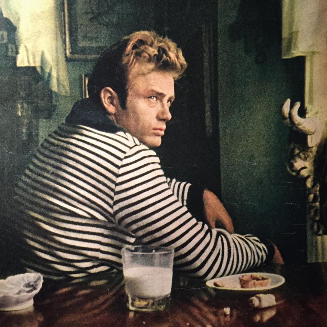 ao ke ngang breton - elle man style calendar - james dean