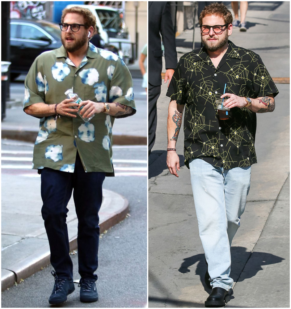 Áo sơ mi hoạ tiết - gam màu không thể thiếu trong phong cách thời trang của Jonah Hill