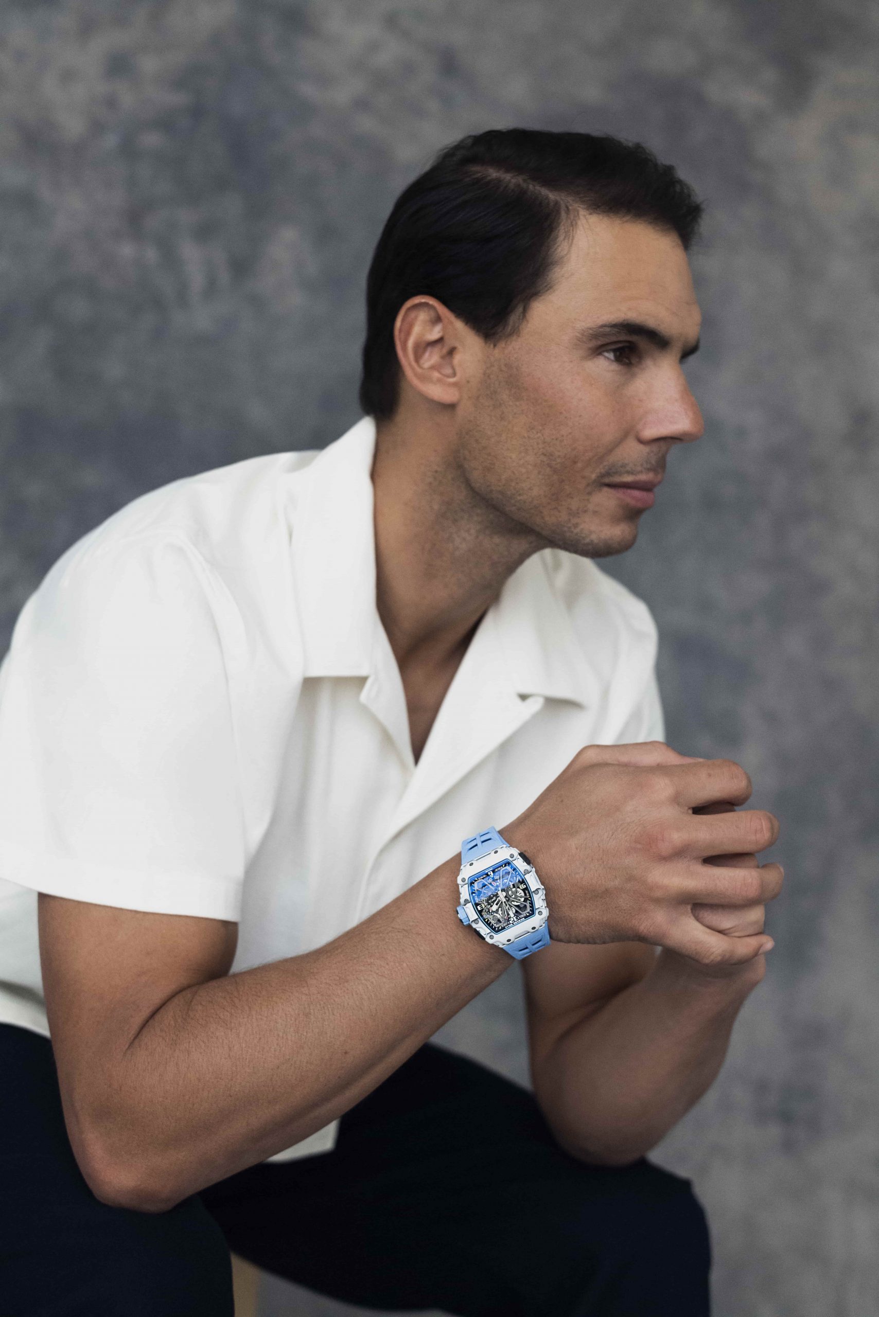 Rafael Nadal với phiên bản RM 35-03 White Quartz TPT trên tay