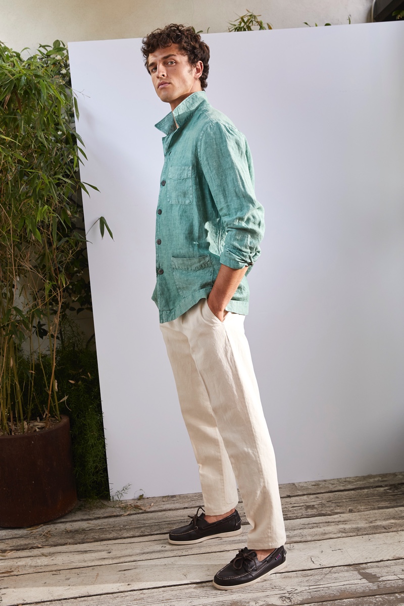 phoi do voi ao so mi mau xanh la - Boglioli Spring 2022 Men's Collection Lookbook