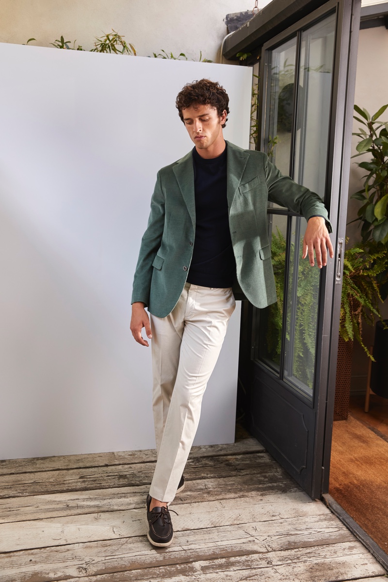 phoi do voi suit mau xanh la - Boglioli Spring 2022 Men's Collection Lookbook