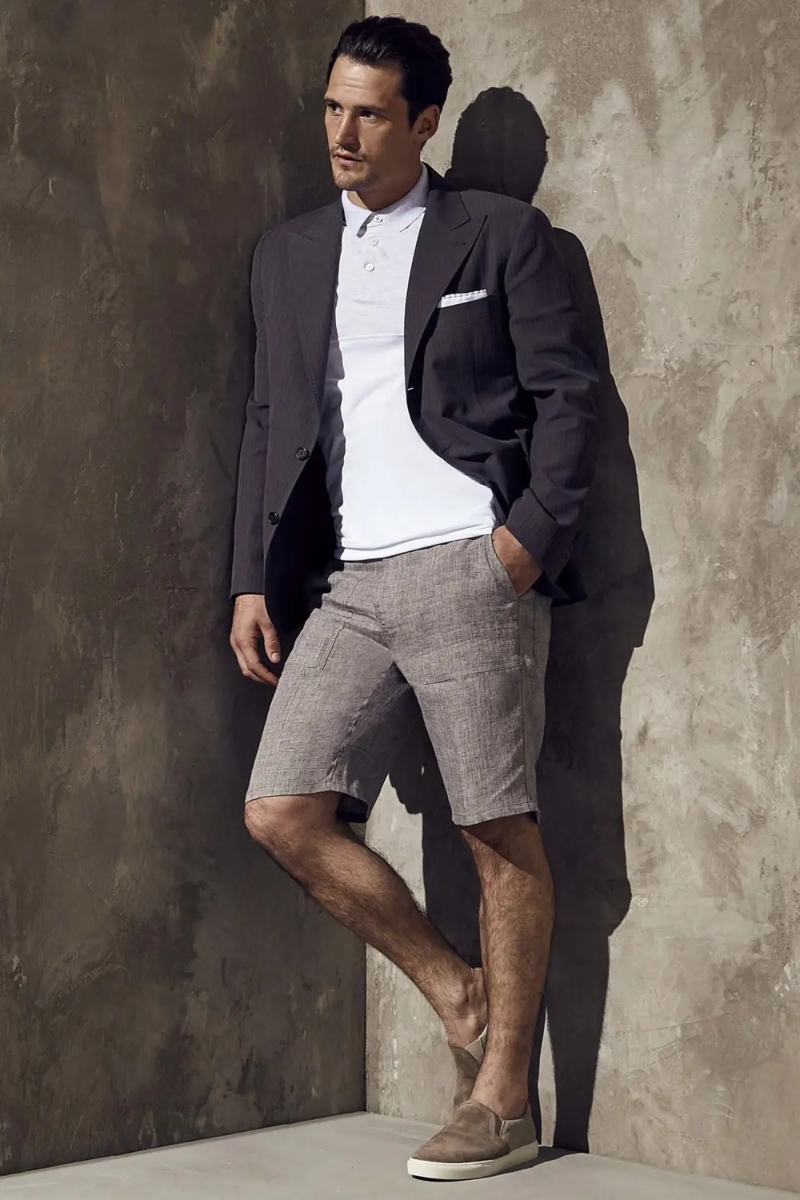 phoi do quan short nam tailored shorts - Brunello Cucinelli