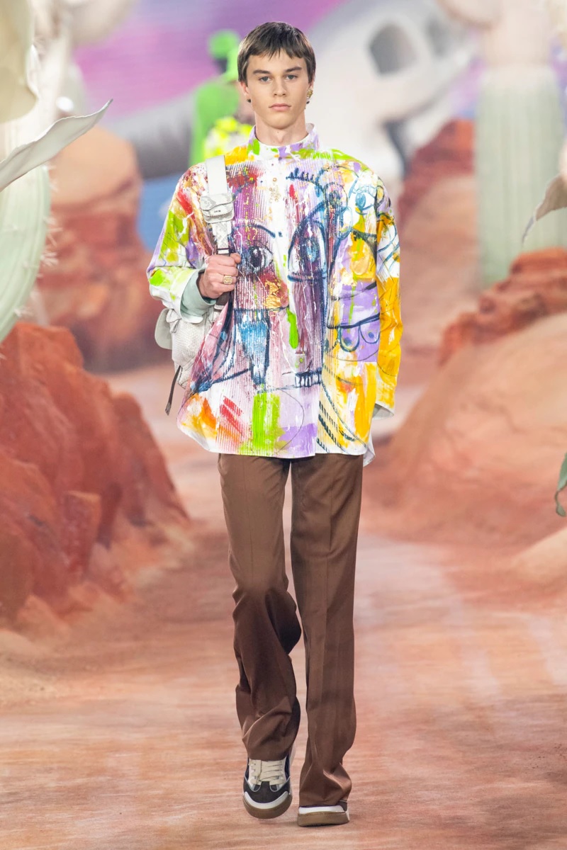 phoi do hoa tiet psychedelic prints - Dior 