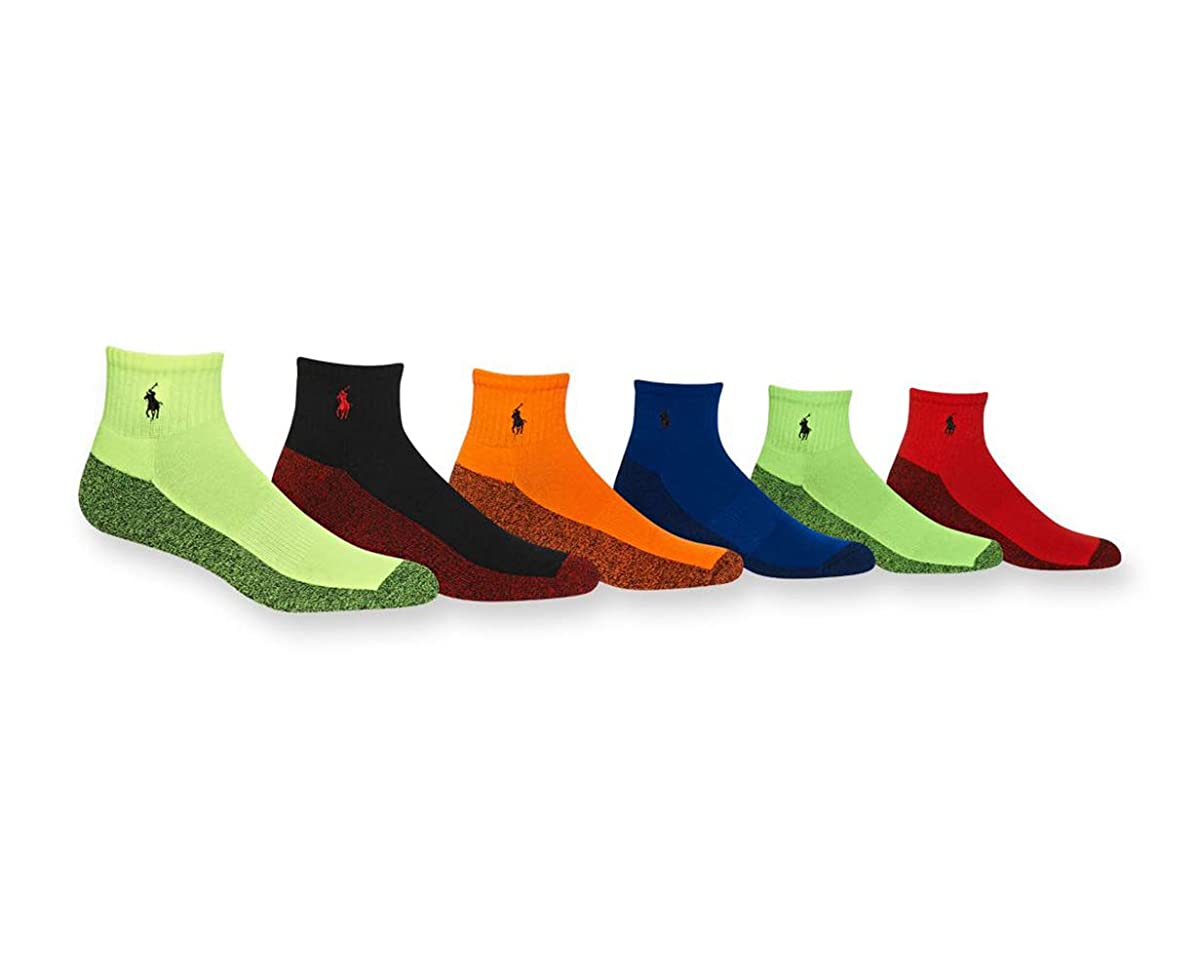 vo the thao - Polo Ralph Lauren Men's Classic Sports Neon Marbled Quarter Socks
